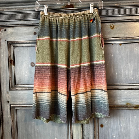 Aviator Nation Men's Tulum Striped Sweatshorts in vintage wash Size M - Picture 4 of 9